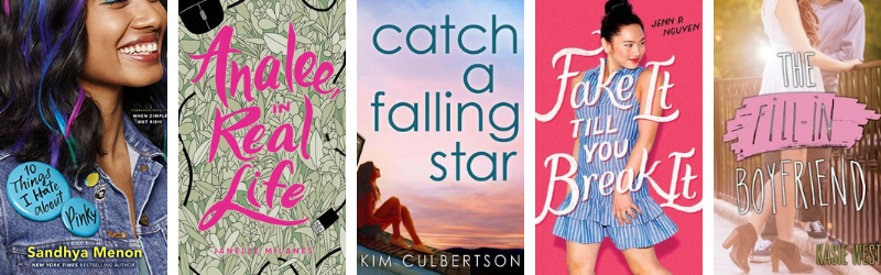 YA Fake Dating Books: 10 Things I Hate About Pinky, Analee in Real Life, Catch a Falling Star, Fake it Till You Break It, The Fill-in Boyfriend